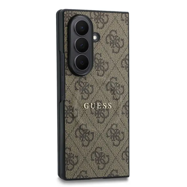 Guess PU Leather 4G Magnetic Case for Samsung Galaxy Z Fold 8 Ultra Brown 3