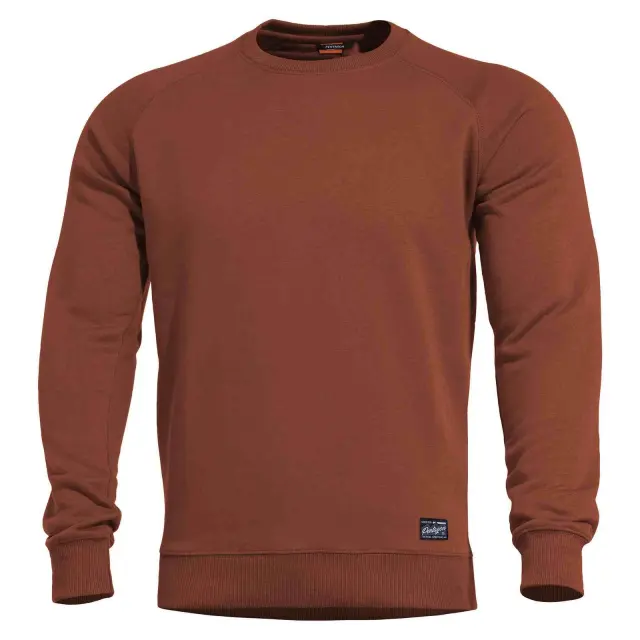 Pentagon Hawk Sweater "BLANK"-Μπλούζα Φούτερ για Καθημερινή Χρήση - 74-Maroon Red-Κεραμιδί
