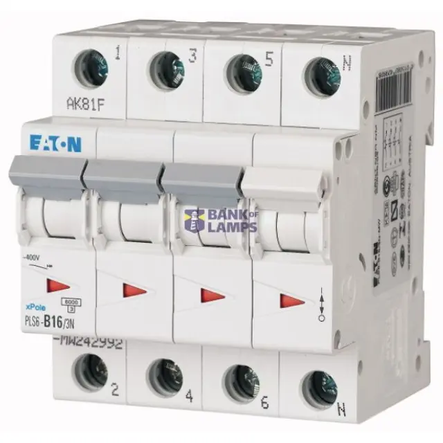 Miniature circuit breaker (MCB), 16 A, 3p+N, characteristic: C