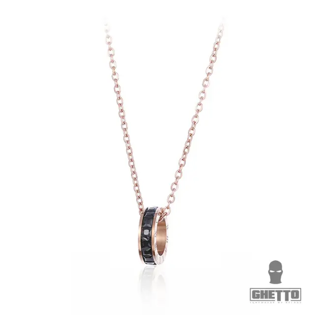 Ghetto Necklace Titanium Roman Designer Luxury Pendant Cubic Zirconia Black