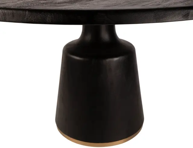 Τραπεζαρία Arca Veas PTMD Luxury Living από Ξύλο Mango, με διαστάσεις 150x150x77cm - Black, Gold - Δεν περιλαμβάνονται οι καρέκλες 2