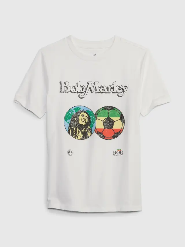 Μπεζ Παιδική Graphic Μπλούζα bob marley new off white