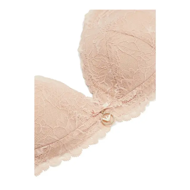Emporio Armani Γυναικείο Σουτιέν Τρίγωνο Lace Floral Embroidered, Χρώμα Nude 3