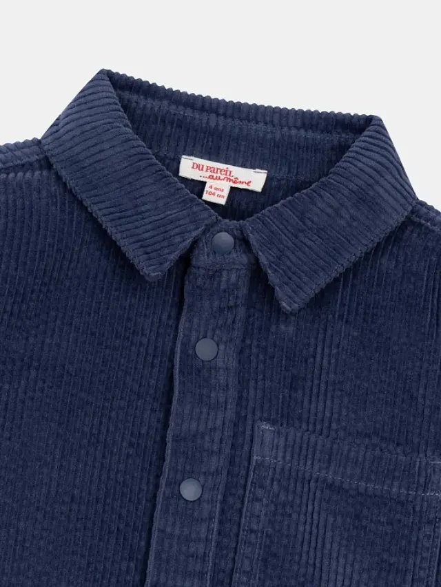 Παιδικό Πουκάμισο για Αγόρια Velvet Shirt ΜΠΛΕ 3