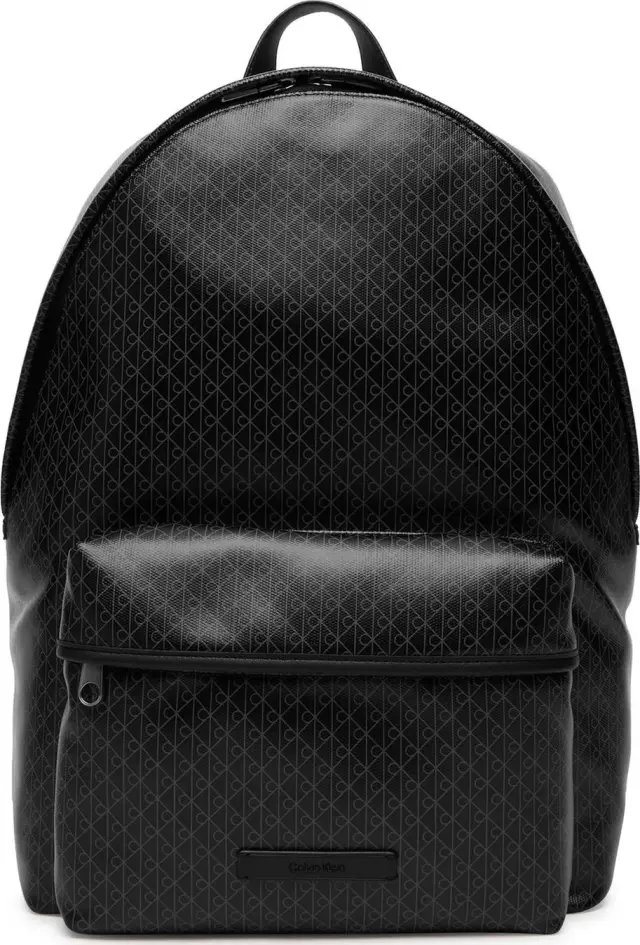 Calvin Klein Ανδρικό Μεγάλο Σακίδιο Emblem Αll Over Print Coated Backpack Μαύρο