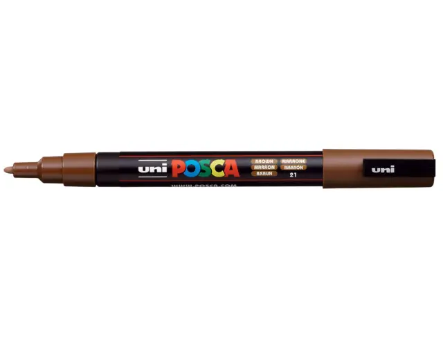 Μαρκαδόρος Σχεδίου Uni Posca PC-3M με πάχος μύτης 0.9-1.3mm - BrownPC-3M(E) - KAΦE
