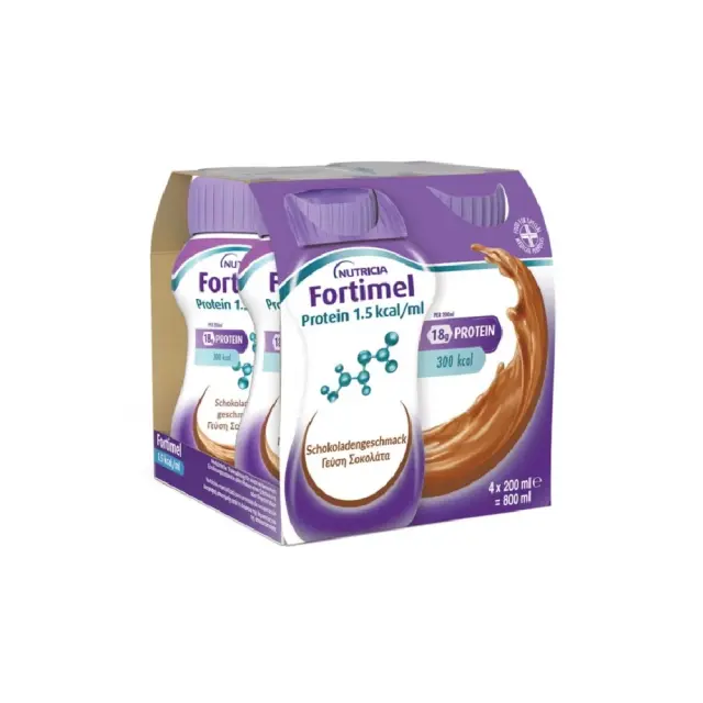 Nutricia Fortimel Protein Chocolate 18g, Υπερπρωτεϊνικό Πόσιμο Σκεύασμα Γεύση Σοκολάτα 4x200ml