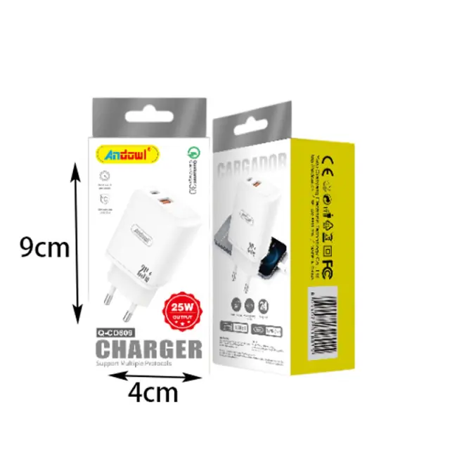 Andowl Φορτιστής 2 θυρών Q-CD809 - Charger 25W 318015 2