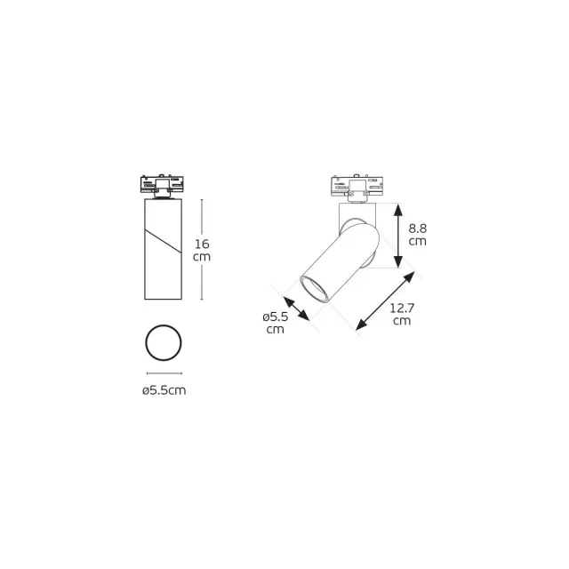 Emi 3-phase φωτιστικό ράγας GU10/PAR16 λευκό Άσπρο 2