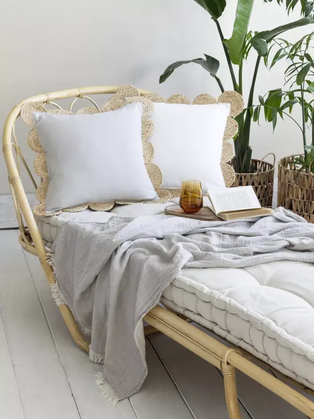 Διακοσμητικό Μαξιλάρι 45x45 Nima Sage White 35% Βαμβάκι-65% Jute