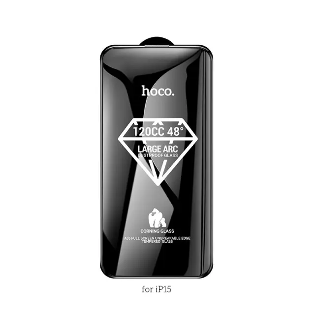 Tempered Glass Hoco Premium Series A35 120CC Large Arc Dustproof 0.4mm 2.5D Anti-Fall για Apple iPhone 15 iPhone 16 3