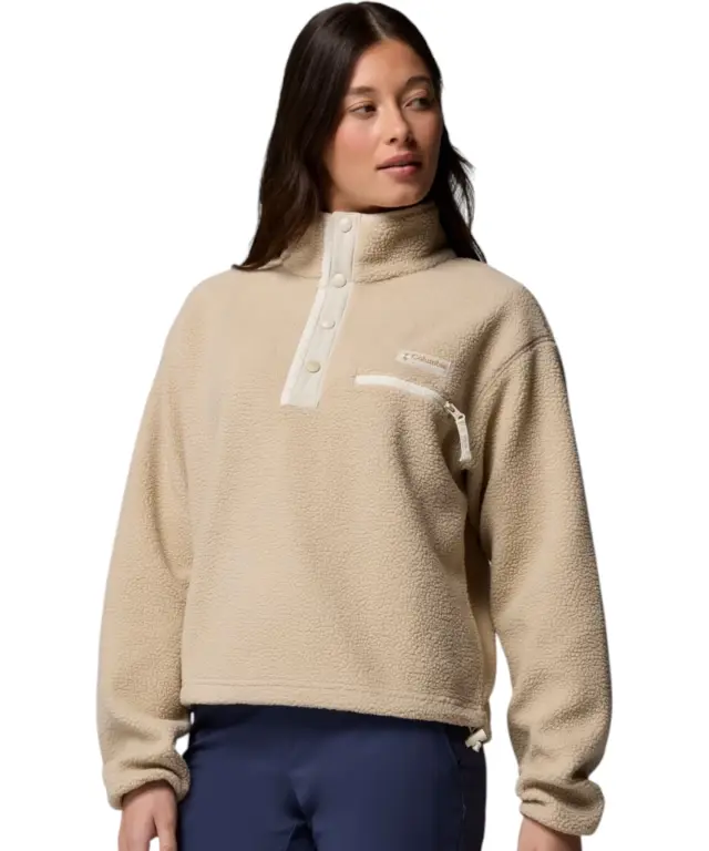 Columbia - Γυναικείo Φούτερ Fleece Helvetia II Cropped Half Snap 2092231-272 Μπεζ - XS