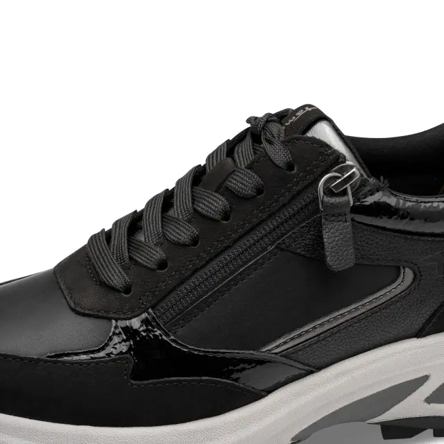 Γυναικεία Ανατομικά Δερμάτινα Sneakers Tamaris 1-23753-47 098 Μαύρο Μαύρο - 38 3