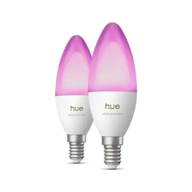 Philips Hue LED Bulb E14 3,7W RGBW B39 Candle 2pack (929004295302)