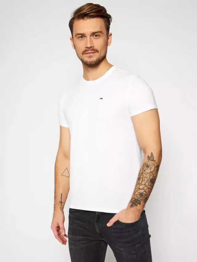 Tommy Hilfiger - Ανδρικό T-shirt Tjm Original Jersey Tee Regular Fit DM0DM04411-100 Λευκό - XL