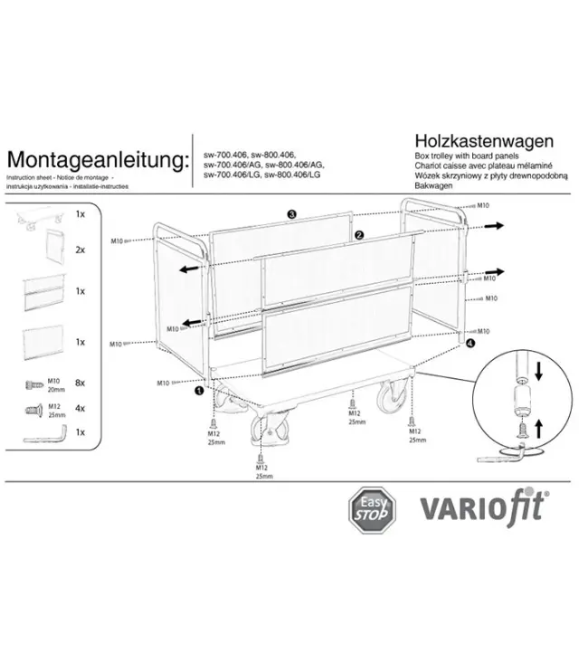 Variofit sw-800.406 Τρόλεϊ Μεταφοράς για Φορτίο Βάρους ως 500kg 2