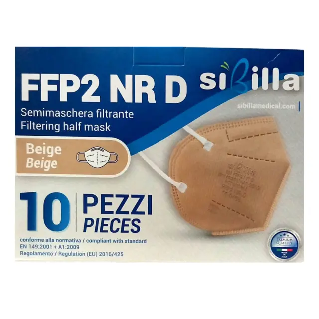 Sibilla Μάσκα Προστασίας FFP2 Beige Μπεζ Χρώμα 10τμχ