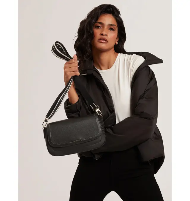 Τσάντα TED BAKER Louiize Webbing Leather Flapover Bag 281393 Μαύρο 2