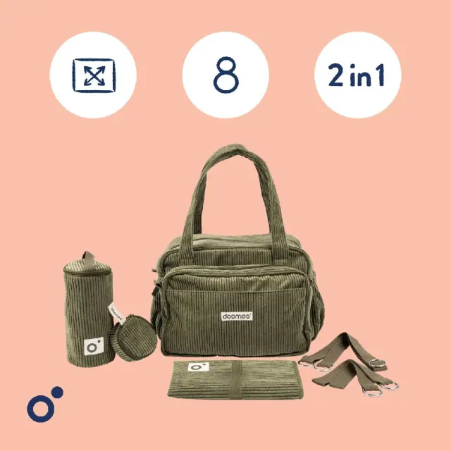 DOOMOO FLUFFY DIAPER BAG KAKHI - ΤΣΑΝΤΑ ΑΛΛΑΞΙΕΡΑ 3