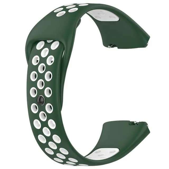 Bicolor Λουράκι Σιλικόνης για Xiaomi Redmi Watch 3 Active/ Lite- Dark Green/ White OEM 3