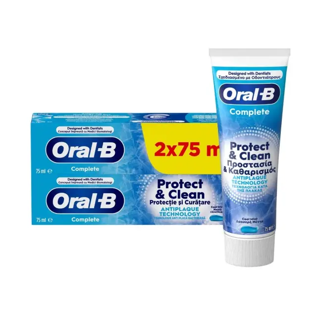 Oral-B Complete Protect & Clean Οδοντόκρεμα 2x75ml