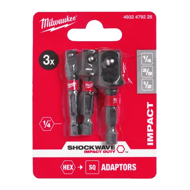 Milwaukee 4932479228 - Adaptor Set 3τμχ 1/4" x (1/4-3/8-1/2) 2