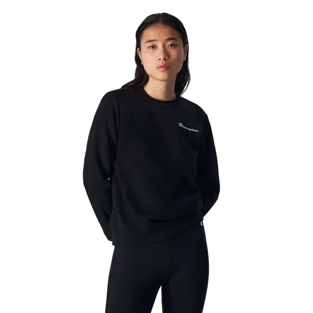 Champion Women's Regular Fit Script Logo Crewneck Fleece Sweatshirt Μαύρο 117042-KK001 (Champion)