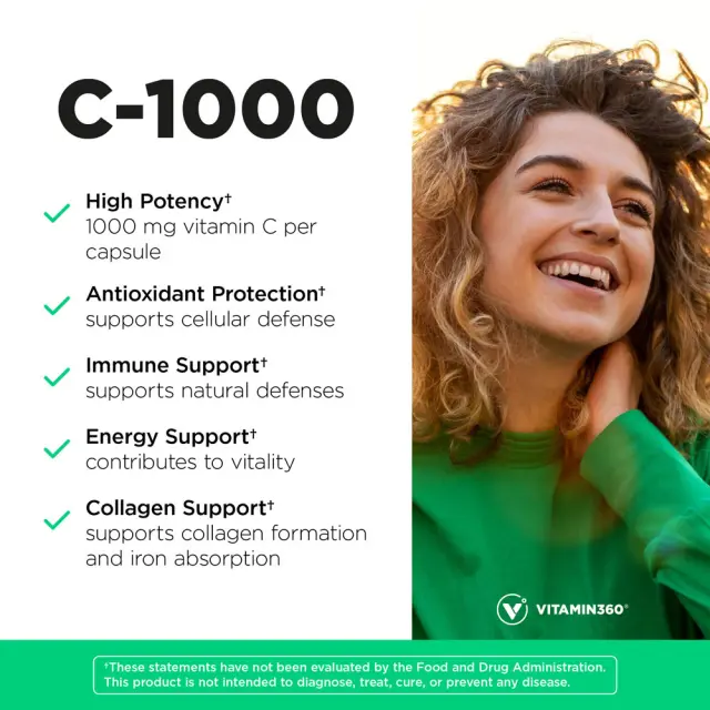 Vitamin360 C-1000 - Vitamin C 1,000 mg 60 Veg Capsules 3