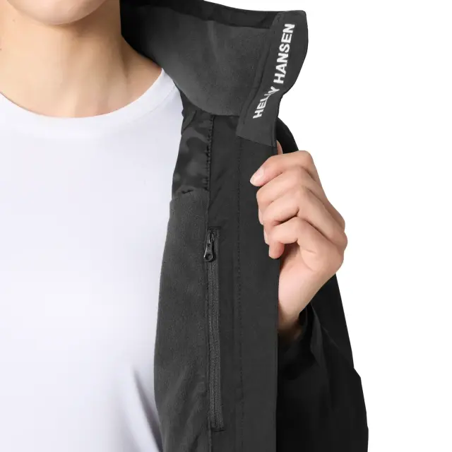 Helly Hansen Women's Crew Hooded Midlayer Sailing Jacket 2.0 Γυναικείο Αδιάβροχο Μπουφάν Με Επένδυση Black - Small 3