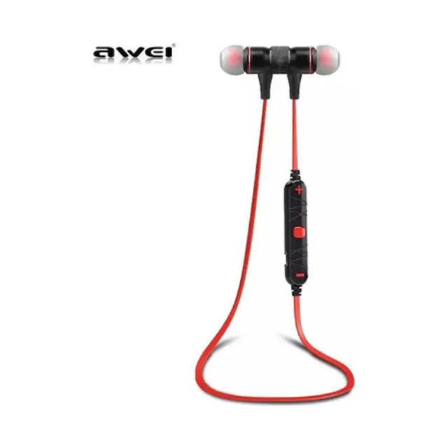 Awei A920BL In-ear Bluetooth Handsfree Ακουστικά με Αντοχή στον Ιδρώτα Μαύρα - ΚΟΚΚΙΝΟ