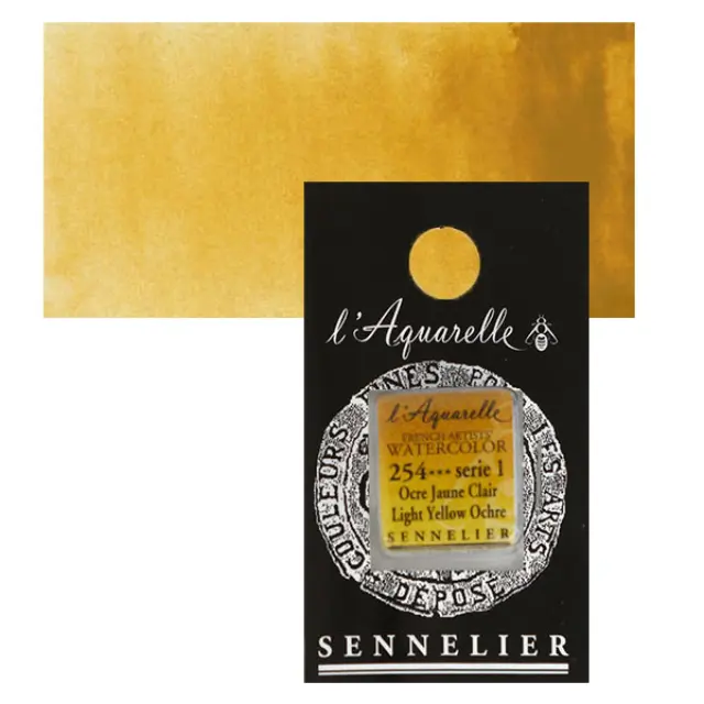Χρώμα Ακουαρέλας Sennelier l Aquarelle Half Pan - 254 Light Yellow Ochre