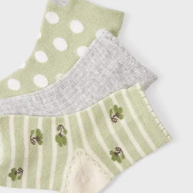 Baby 6 μηνών έως 4 ετών Σετ 3 καλτσάκια ECOFRIENDS αλόη - 12M 2