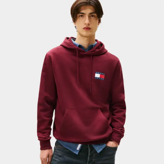 Tommy Hilfiger - Ανδρικό Φούτερ Essential Regular Fit DM0DM20738-XIU Κόκκινο - XL