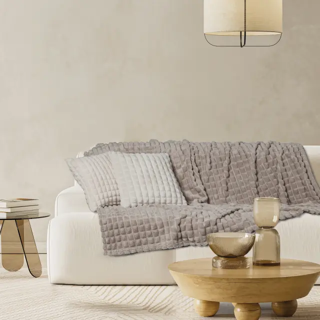 Κουβέρτα Καναπέ 130x170 330gsm Fleece Das Home 1387 Taupe 100% Πολυέστερ