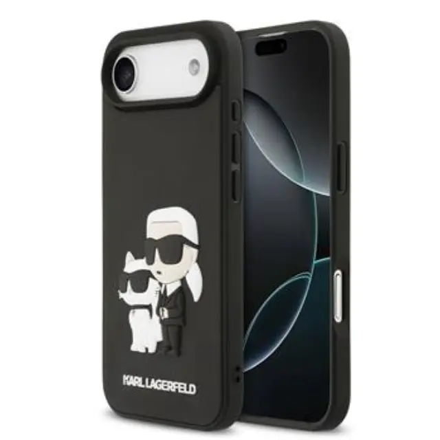 Karl Lagerfeld 3D Rubber Karl and Choupette Case for iPhone Air Black