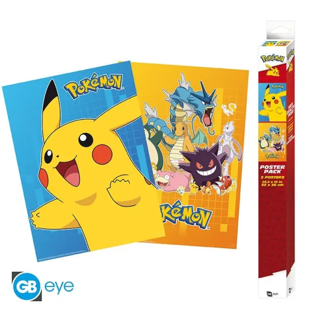 POKEMON - Set 2 Posters - Colourful Characters 52x38 - Fan Shop and Merchandise