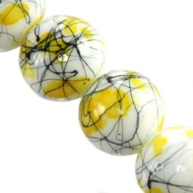 Χάντρα Painted Thread Honey 14mm ~60τεμ