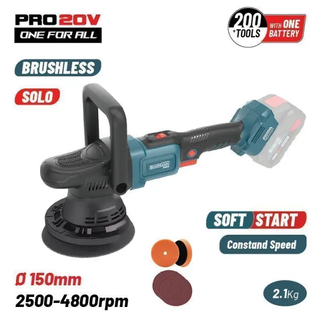 Bormann Pro BBP5345 - Αλοιφαδόρος Ρυθμιζόμενος Brushless Μπαταρίας 20V, Li-Ion, 150mm, 2500-4800rpm (Χωρίς Μπαταρία + Φορτιστή) (084471)