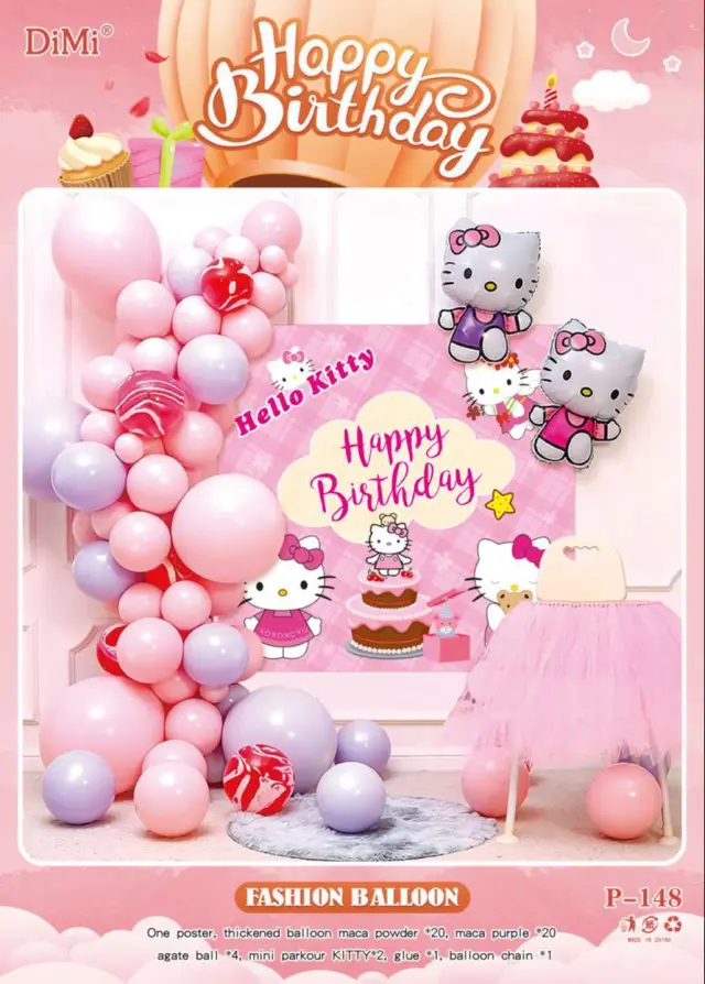 Σετ διακόσμησης μπαλόνια & πόστερ Hello Kitty DIMI P-148 49τμχ
