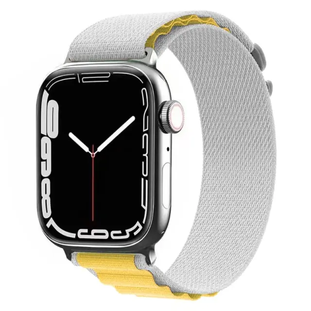 Nylon Λουράκι για AppleWatch 38/40/41/42(series 10/11/12)mm-Yellow/Grey OEM