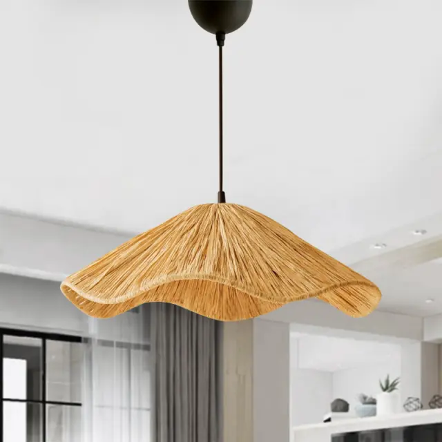 Φωτιστικό οροφής Miro Megapap E27 wicker μονόφωτο χρώμα φυσικό Ø50x100εκ. 2