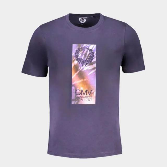 T-Shirt Gian Marco Venturi AU01417M Μπλε - 2XL