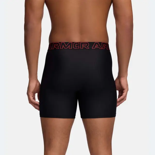 Under Armour Men's Performance Tech 6inc 3 Pack Boxer Underwear Μαύρο - Κόκκινο 1383878-005 (Under Armour) - Small 3