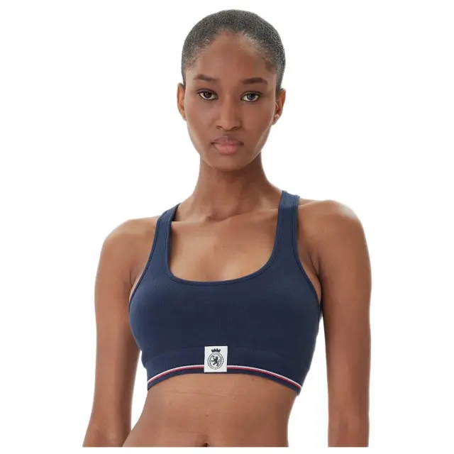 Tommy Hilfiger Γυναικείο Μπουστάκι Τρίγωνο Crest Ribbed, Χρώμα Dark Night Navy