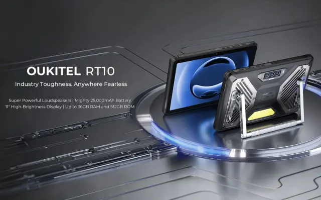 OUKITEL tablet RT10, 11", 12/512GB, 25000mAh, IP68/IP69K/MIL-STD-810H, 5G, μαύρο 2