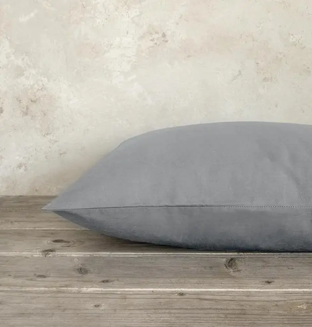 Μαξιλαροθήκες ζεύγος 52x72 Unicolors Medium Gray βαμβακερό nima 2