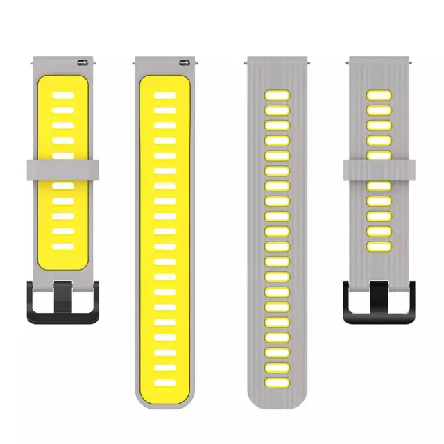 Techsuit® Watchband Ανταλλακτικό Λουράκι Σιλικόνης για Smartwatch 20mm- Gray/Yellow