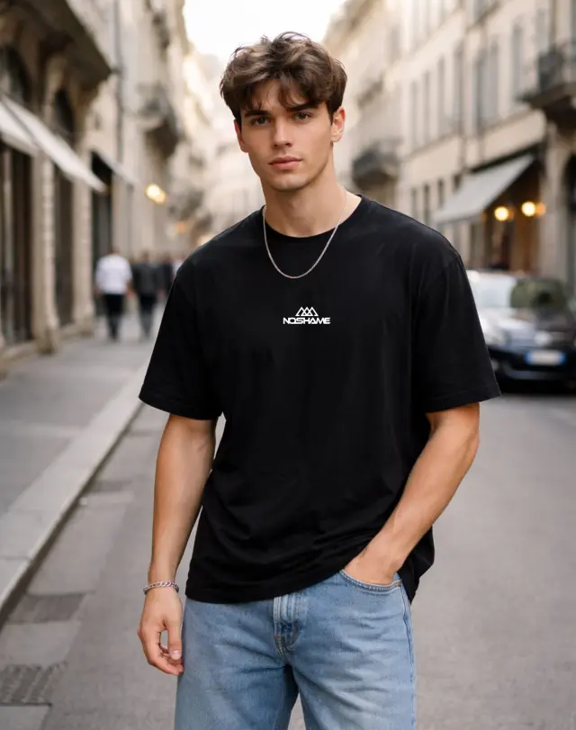 T-shirt Noshame® Oversized Μαύρο με τύπωμα - 142611 - XXL 2