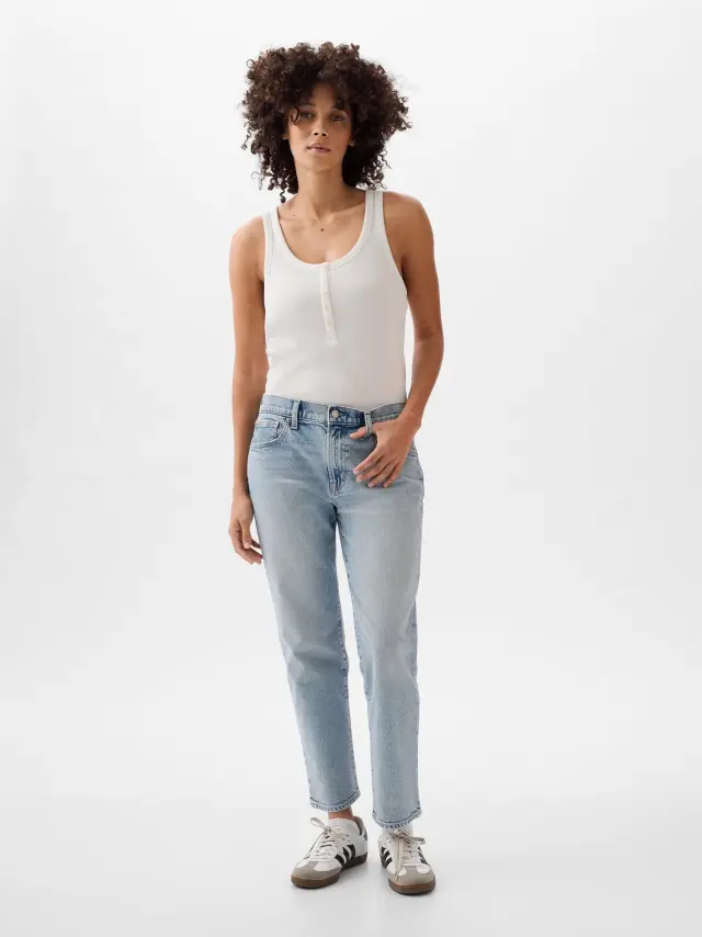 Μπλε Girlfriend Τζιν Παντελόνι medium wash - 29REG