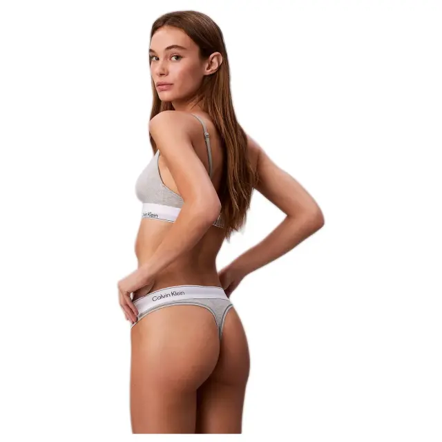 Calvin Klein Γυναικείο String Thong - Icon Cotton Modal, Χρώμα Grey Heather 3